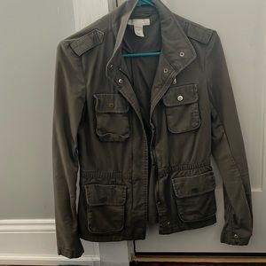 H and M Green Utility Jacket Size 2